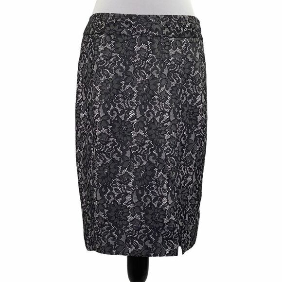 WORTHINGTON Black Lace Pencil Straight Skirt 10 - Picture 1 of 8